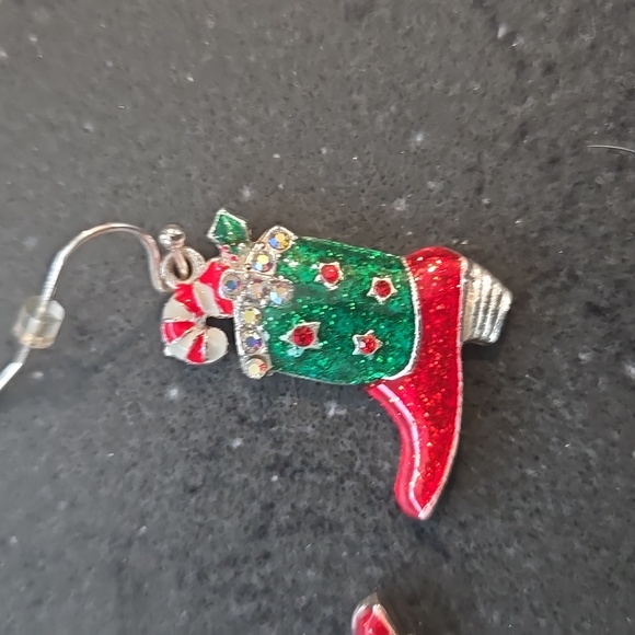 Cowgirl Boot Earrings Christmas Festivities - Picture 2 of 3
